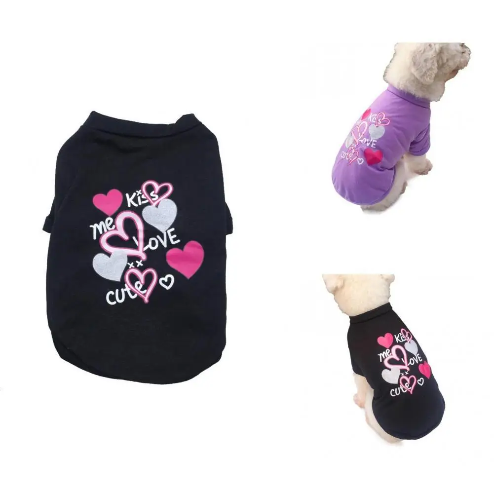 Pet T-shirt Stylish Easy Wear Fine Sewing Heart Shape Print Small Dog Sweatshirt for Spring Pet Shirt Pet Sweatshirt
Pet T-shirt Stylish Easy Wear Fine Sewing Heart Shape Print Small Dog Sweatshirt for Spring Pet Shirt Pet Sweatshirt