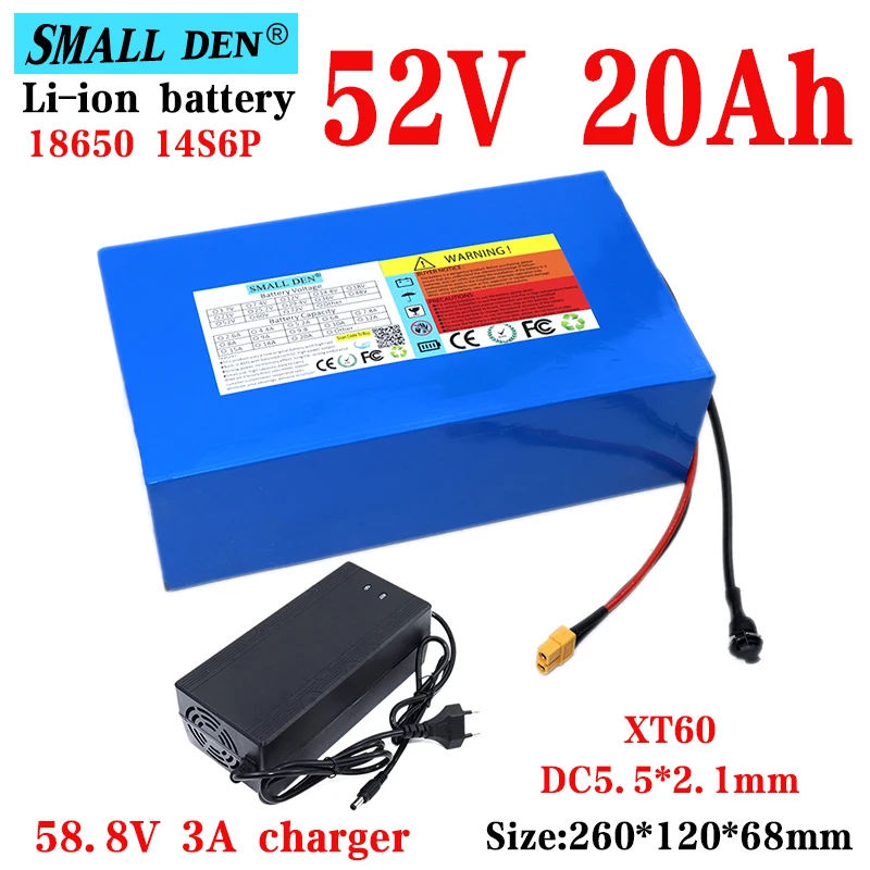 New 18650 52V 20ah 14s6p 14S6P Lithium Battery Pack 52V Electric Bike Battery 58.8V 30Ah Lithium Battery Pack+58.8v 3a charger
New 18650 52V 20ah 14s6p 14S6P Lithium Battery Pack 52V Electric Bike Battery 58.8V 30Ah Lithium Battery Pack+58.8v 3a charger