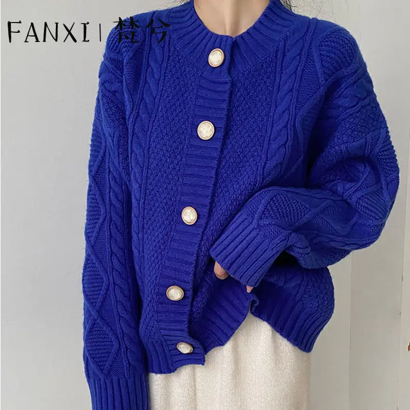 2022 Cardigan Women Coat Jacket Female Casual Long Sleeve Loose Button Cardigan Knitted Sweaters Winter Warm Clothes D111 
2022 Cardigan Women Coat Jacket Female Casual Long Sleeve Loose Button Cardigan Knitted Sweaters Winter Warm Clothes D111