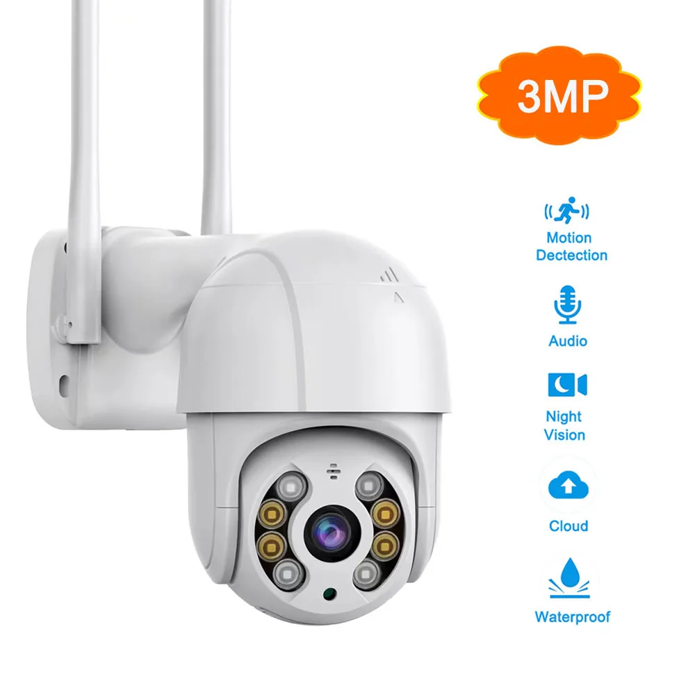 3MP Wireless Security Camera PTZ Outdoor WiFi IP Camera Waterproof Night Vision PIR Human Detection Camera for Family Office
3MP Wireless Security Camera PTZ Outdoor WiFi IP Camera Waterproof Night Vision PIR Human Detection Camera for Family Office