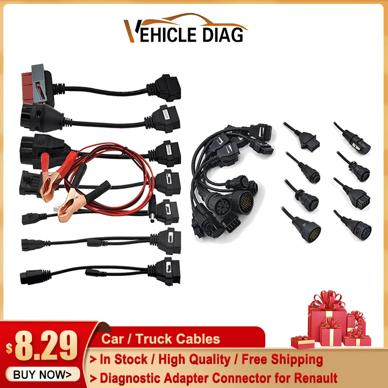 8pcs Truck Cables for Diagnostic Tool Truck Car OBD2 Cable Diagnostic Adapter Connector for Renault for Benz for VolvoSCANIA/MAN
8pcs Truck Cables for Diagnostic Tool Truck Car OBD2 Cable Diagnostic Adapter Connector for Renault for Benz for VolvoSCANIA/MAN