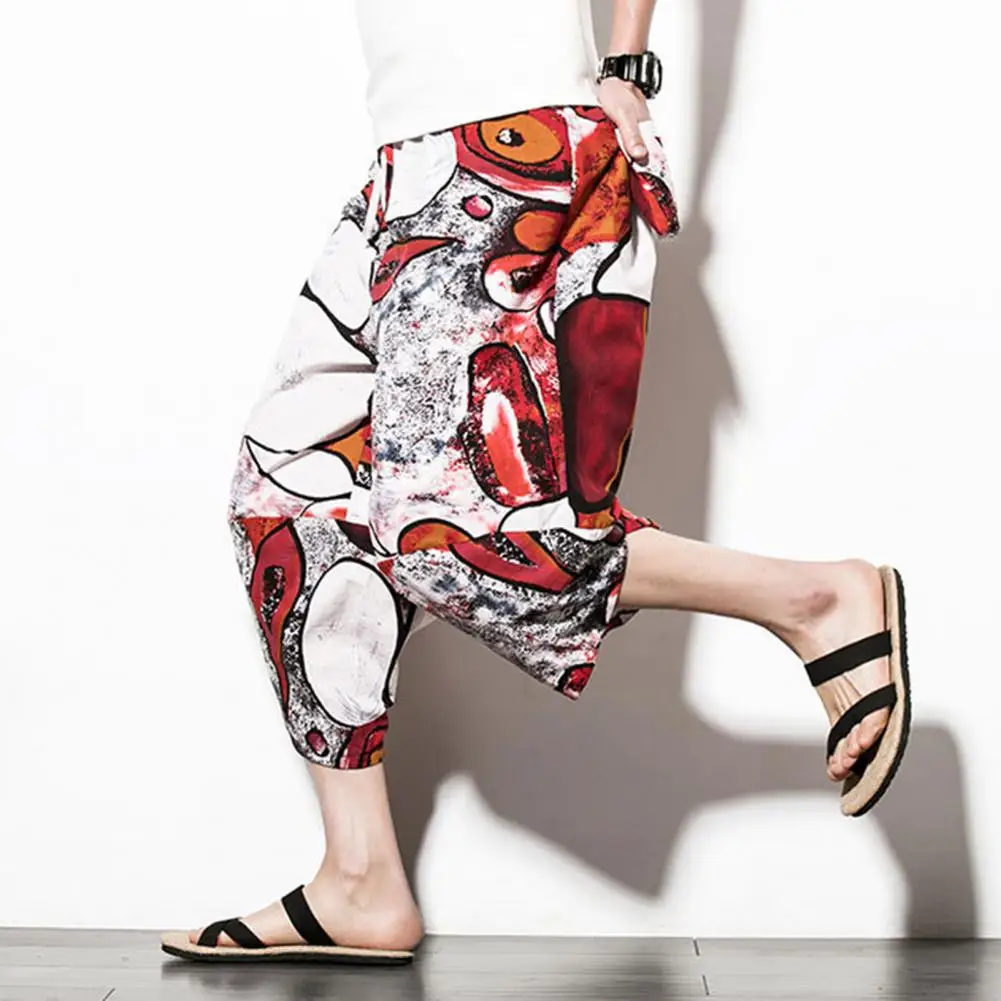 2023 Summer Harajuku Calf Length Casual Men's Pants Wide Leg Cotton Linen Printing Harem Baggy Pants Fashion Men's Clothing
2023 Summer Harajuku Calf Length Casual Men's Pants Wide Leg Cotton Linen Printing Harem Baggy Pants Fashion Men's Clothing