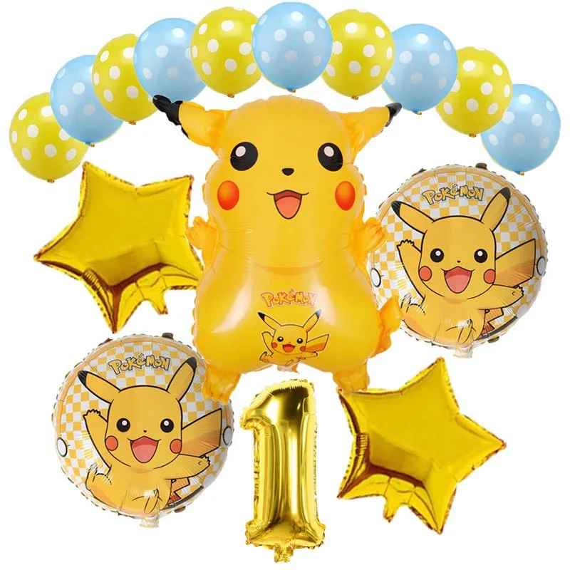 16pcs/Set Pokemon Pikachu Balloon Birthday Party Decoration Set Cartoon Animal Pocket Elf Aluminum Film Balloon Birthday Gifts
16pcs/Set Pokemon Pikachu Balloon Birthday Party Decoration Set Cartoon Animal Pocket Elf Aluminum Film Balloon Birthday Gifts