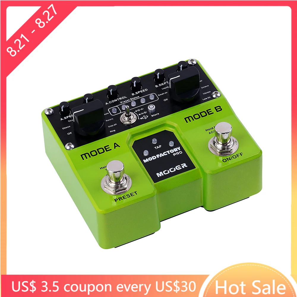MOOER MOD Factory Pro Stereo Multi Modulation Pedal Guitar Effect Pedal 16 Modulation Effects 2 Independent Processing Modules
MOOER MOD Factory Pro Stereo Multi Modulation Pedal Guitar Effect Pedal 16 Modulation Effects 2 Independent Processing Modules