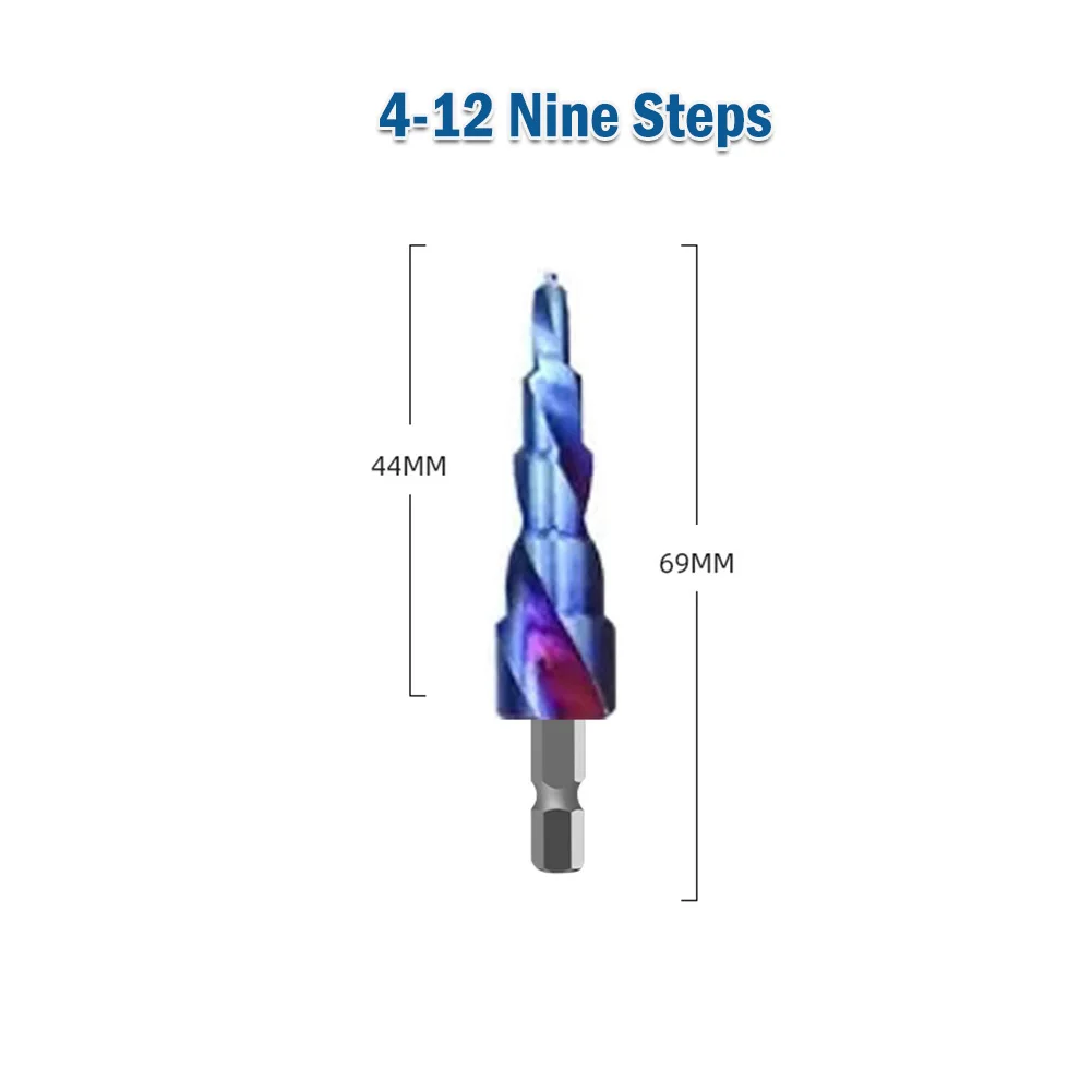 Step Drill Bit 4-12mm 4-20mm 4-32mm HSS Straight/Sprial Groove Coated Wood Metal Drilling Hole Cutter Core Drill Bit Set
Step Drill Bit 4-12mm 4-20mm 4-32mm HSS Straight/Sprial Groove Coated Wood Metal Drilling Hole Cutter Core Drill Bit Set