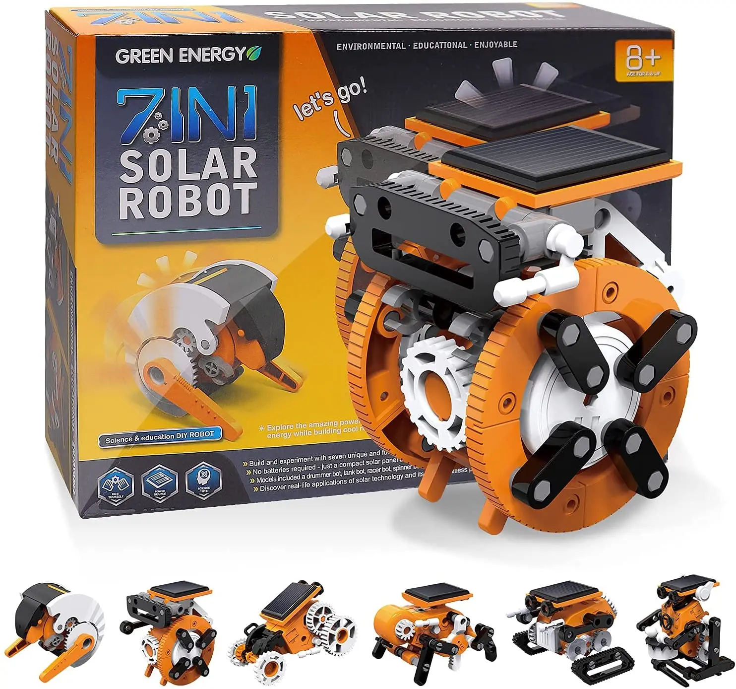 

Stem Toys for Boys and Girls, 7-in-1 Education Solar Robot Toys Solar Powered by The Sun DIY Stem Projects for Kids Ages 8-12