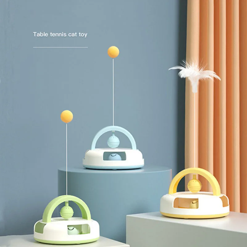Pet Cat Toy Cat Turntable Feather Tease Cat Stick Turntable Ball Pet Cat Toy Table Tennis Feather Tease Pet Toys Interactive
Pet Cat Toy Cat Turntable Feather Tease Cat Stick Turntable Ball Pet Cat Toy Table Tennis Feather Tease Pet Toys Interactive
