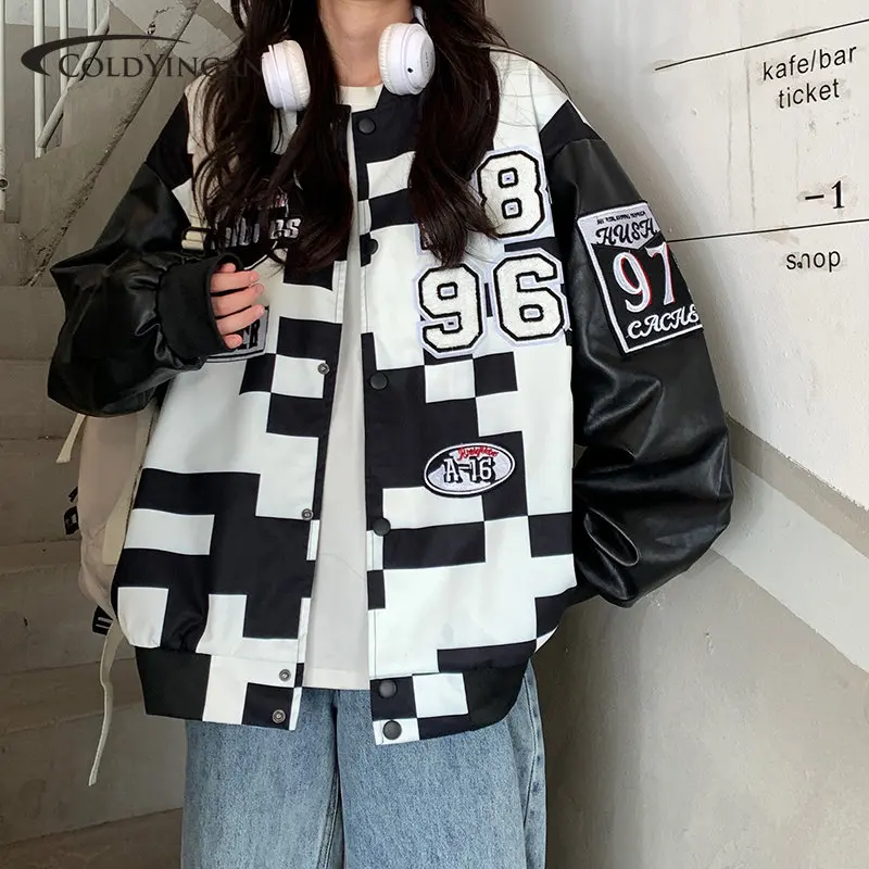 Retro Letter Embroidery Leather Jackets Coats Women's 2022 New Street Fashion All-match Baseball Oversized Couple's Jacket Coat
Retro Letter Embroidery Leather Jackets Coats Women's 2022 New Street Fashion All-match Baseball Oversized Couple's Jacket Coat