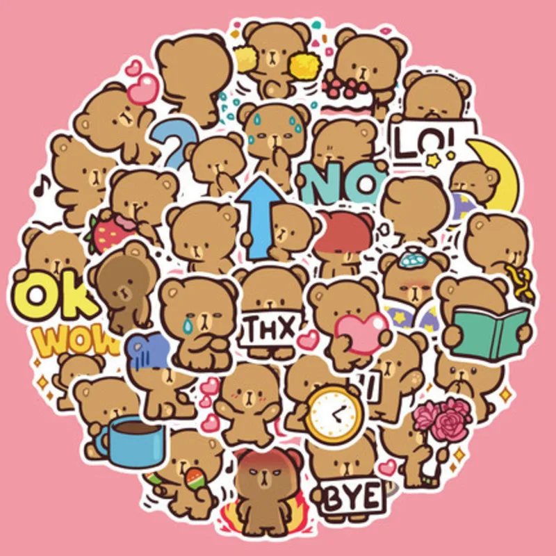40pcs Cartoon Cute Mocha Small Bear Pattern Hand Account Material Sticker Decoration DIY Phone Guitar Stationery Stickers Decal
40pcs Cartoon Cute Mocha Small Bear Pattern Hand Account Material Sticker Decoration DIY Phone Guitar Stationery Stickers Decal