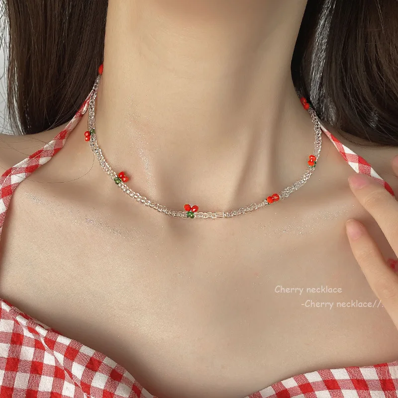 Coconal Women New Kpop Summer Sweet Cherry Choker Transparent Beads Charm Necklace Fruit Party Jewelry Gift
Coconal Women New Kpop Summer Sweet Cherry Choker Transparent Beads Charm Necklace Fruit Party Jewelry Gift