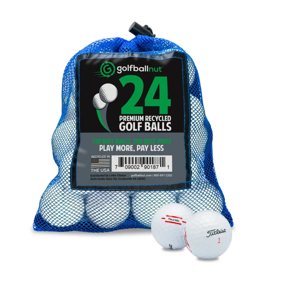 

White Tru Feel Mint Used Recycled Golf Balls Mesh Bag Included (24)