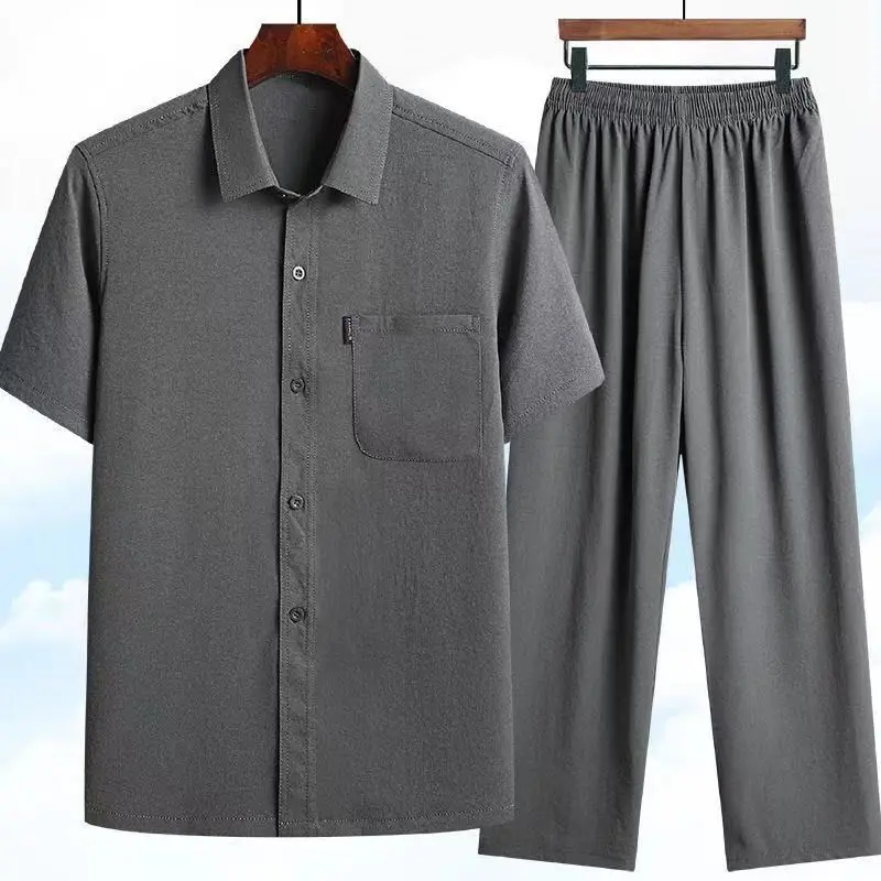 Men Outfit Set 2022 Summer Men's Clothes Men's Short-sleeved Shirt Casual Suit Short-sleeved Shirt + Pants 2-piece Set
Men Outfit Set 2022 Summer Men's Clothes Men's Short-sleeved Shirt Casual Suit Short-sleeved Shirt + Pants 2-piece Set