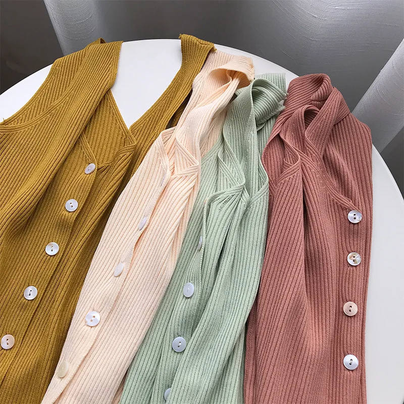 Женский трикотажный топ в стиле Харадзюку, однотонный свободный эластичный жилет с круглым вырезом, корейский стиль, весна-лето 2022 
Женский трикотажный топ в стиле Харадзюку, однотонный свободный эластичный жилет с круглым вырезом, корейский стиль, весна-лето 2022