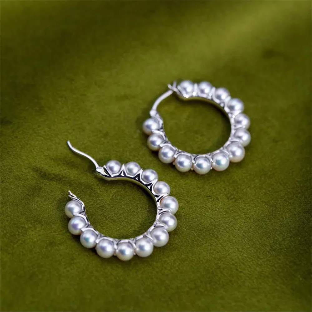 DIY Pearl Ear Stud Accessories S925 Sterling Silver Jewelry Fashion Multi Bead Ear Buckle Empty Holder Fit 4-4.5mm Beads
DIY Pearl Ear Stud Accessories S925 Sterling Silver Jewelry Fashion Multi Bead Ear Buckle Empty Holder Fit 4-4.5mm Beads