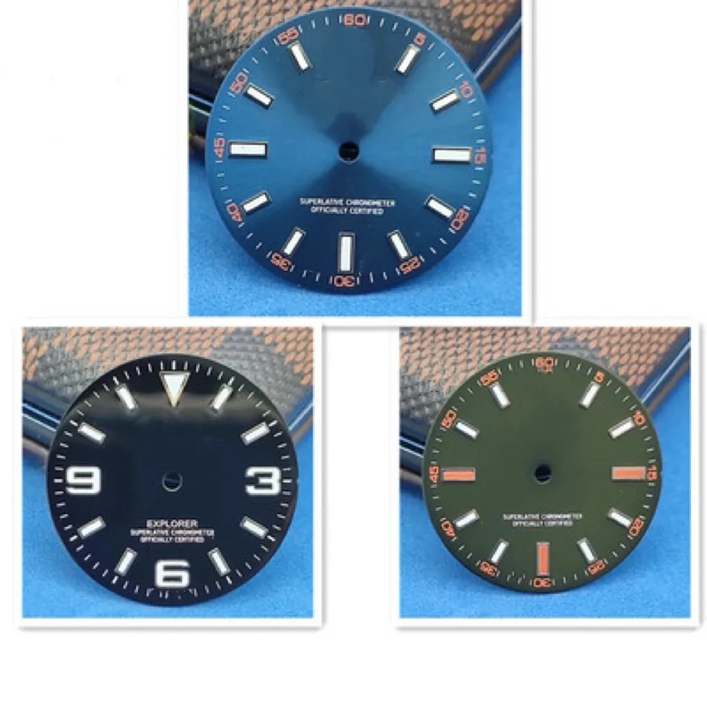 28.5mm Blue Green Luminous Watch Accessories Dial Surface R Logo for 2824 8215/8200 Movement
28.5mm Blue Green Luminous Watch Accessories Dial Surface R Logo for 2824 8215/8200 Movement