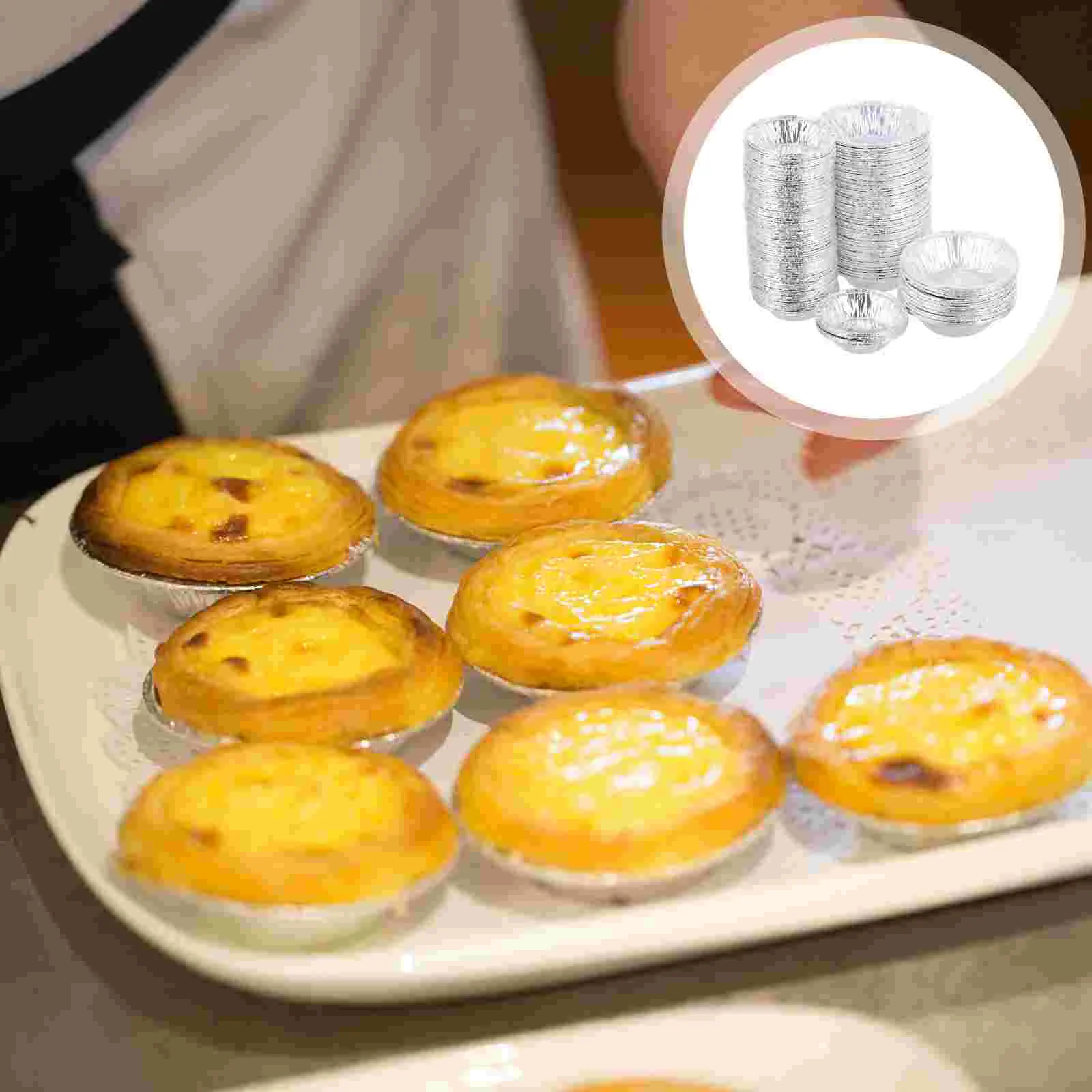 500pcs Aluminum Pie Pans Egg Mold for Muffin Bakery, Cooking, Reheating, Freezer and Oven Safe 
500pcs Aluminum Pie Pans Egg Mold for Muffin Bakery, Cooking, Reheating, Freezer and Oven Safe