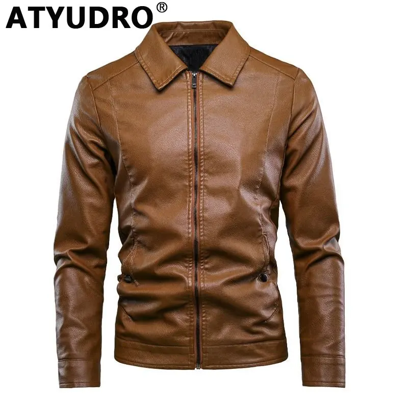 Jackets Men's Clothing Fashion Moto Biker Zipper PU Leather Long Sleeve Coats Turndown Collar Warm Spring Autumn With Pockets
Jackets Men's Clothing Fashion Moto Biker Zipper PU Leather Long Sleeve Coats Turndown Collar Warm Spring Autumn With Pockets