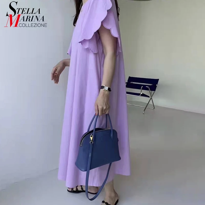 Solid Purple Woman New Summer Casual Wear Long Dress Butterfly Sleeve Straight Big Size Cute Wear Loose Tide Dress Style JA3016
Solid Purple Woman New Summer Casual Wear Long Dress Butterfly Sleeve Straight Big Size Cute Wear Loose Tide Dress Style JA3016