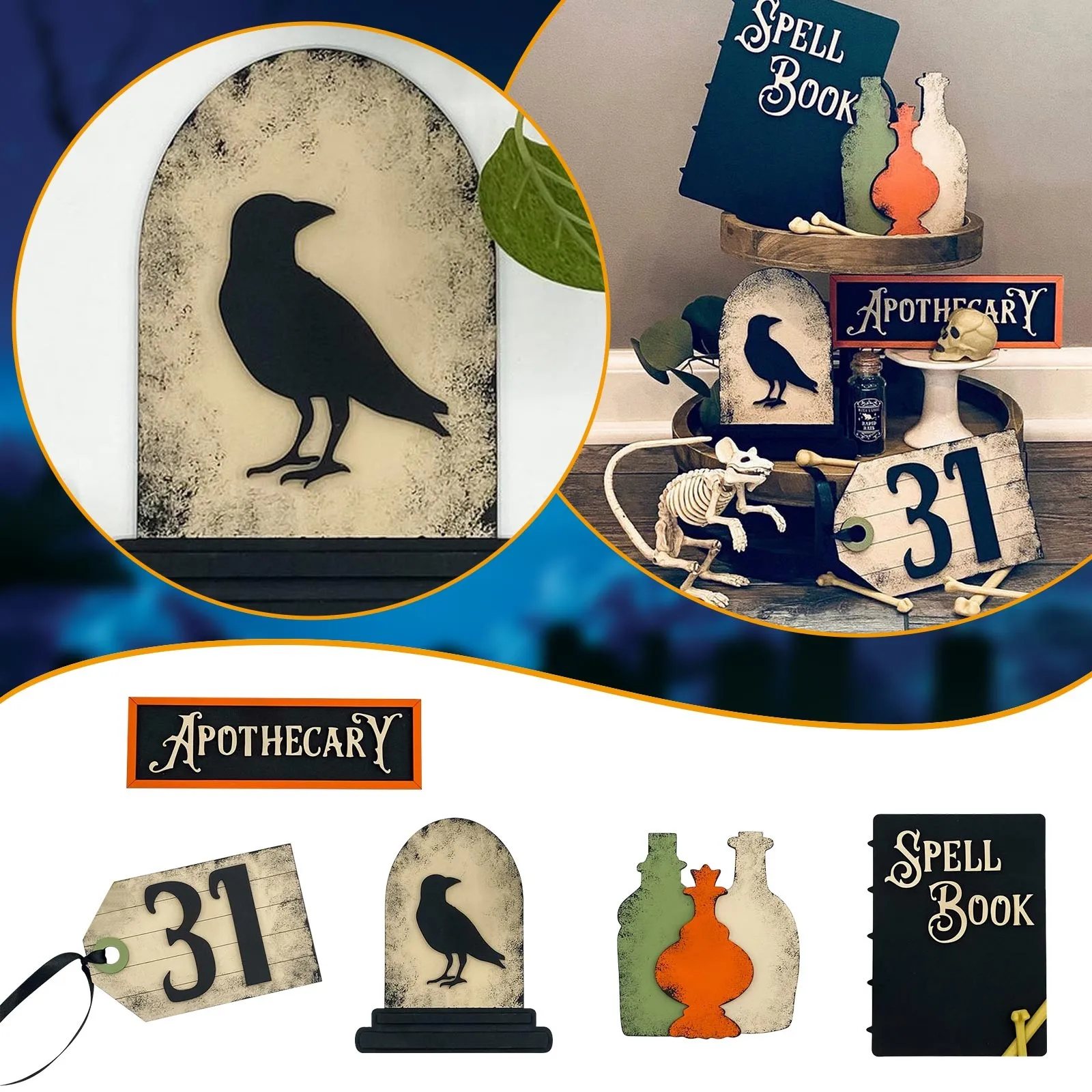 Halloween Tiered Tray Decor Horror Decor Ornaments Farmhouse Fall Supplies Signs Decorations Snowflake Ornaments Crystal 
Halloween Tiered Tray Decor Horror Decor Ornaments Farmhouse Fall Supplies Signs Decorations Snowflake Ornaments Crystal