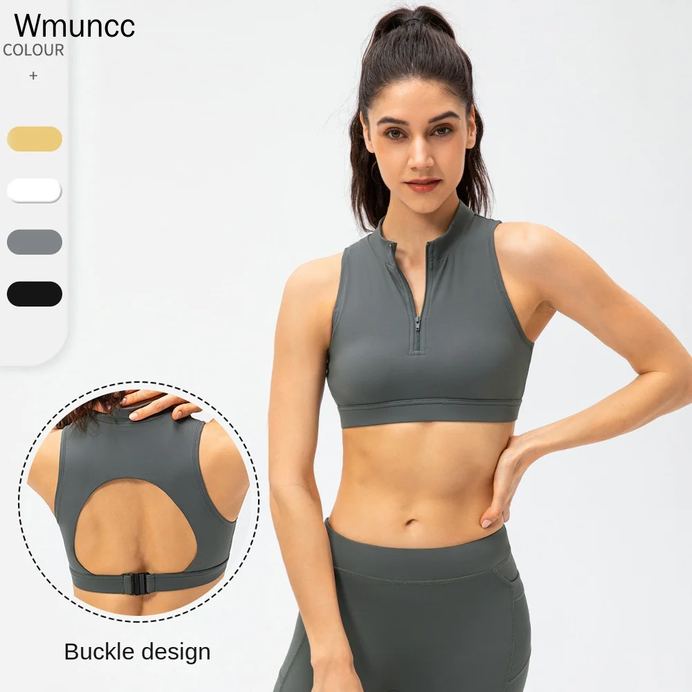 Wmuncc 2022 Summer Sport Bra Front Zipper Women Fitness Sleeveless Crop Top with Chest Pad Nylon + Spandex Hollow Back Gymwear
Wmuncc 2022 Summer Sport Bra Front Zipper Women Fitness Sleeveless Crop Top with Chest Pad Nylon + Spandex Hollow Back Gymwear