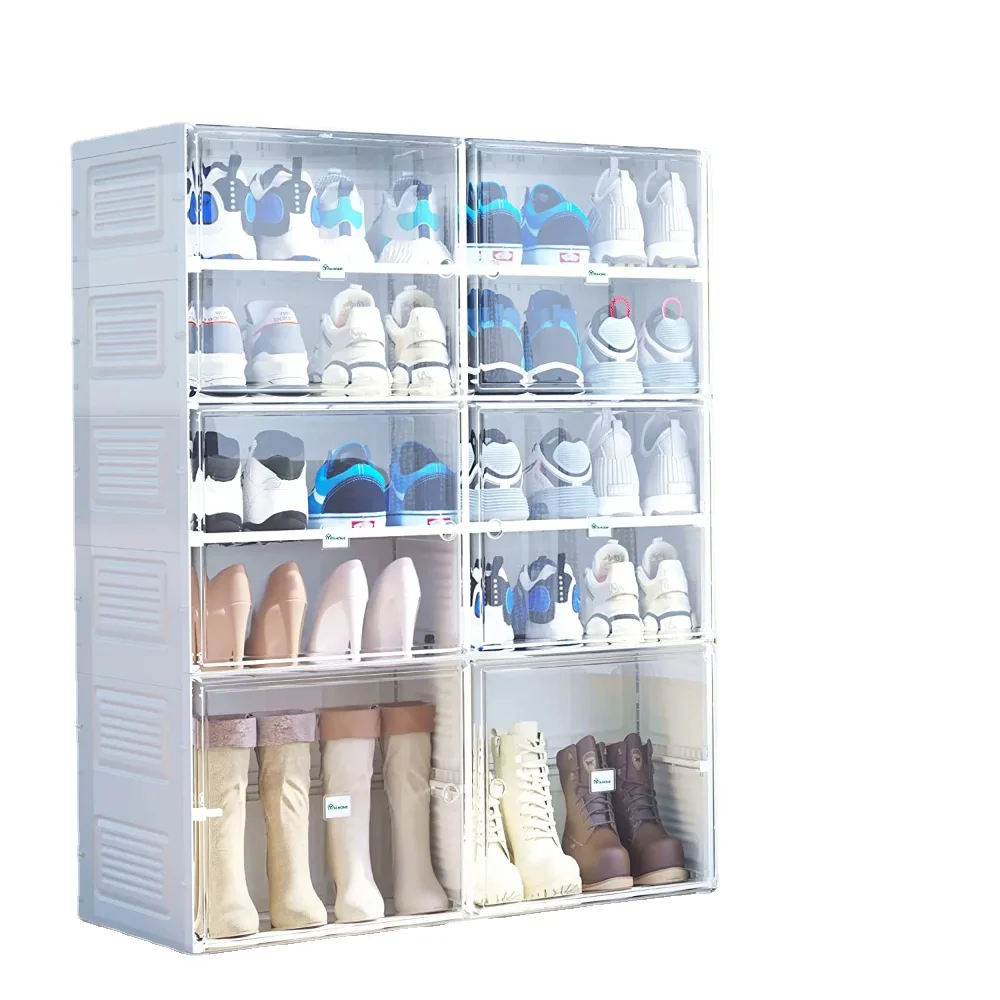 YITAHOME Shoe Storage Organizer, Installation-Free Shoe Box with Transparent Doors, 2-10 Grid Stackable Shoe Cabinet
YITAHOME Shoe Storage Organizer, Installation-Free Shoe Box with Transparent Doors, 2-10 Grid Stackable Shoe Cabinet