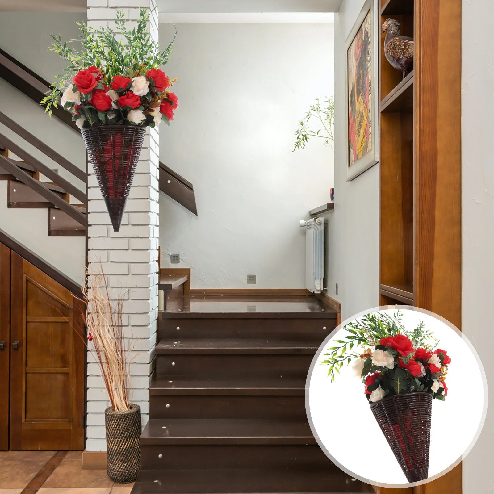 Hanging Basket Simulation Rose Vine Strip Living Room Silk Flower Wall Decoration Home Artificial Flowers Decorate Fake Plastic
Hanging Basket Simulation Rose Vine Strip Living Room Silk Flower Wall Decoration Home Artificial Flowers Decorate Fake Plastic