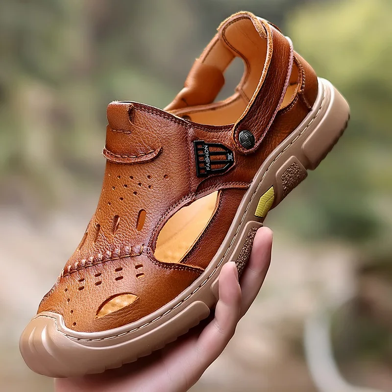 First Layer Cowhide Men's Sandals Hole Shoes 2022 Summer Beach Shoes Men's Breathable Soft Bottom Casual Sandals Men's Wholesale
First Layer Cowhide Men's Sandals Hole Shoes 2022 Summer Beach Shoes Men's Breathable Soft Bottom Casual Sandals Men's Wholesale