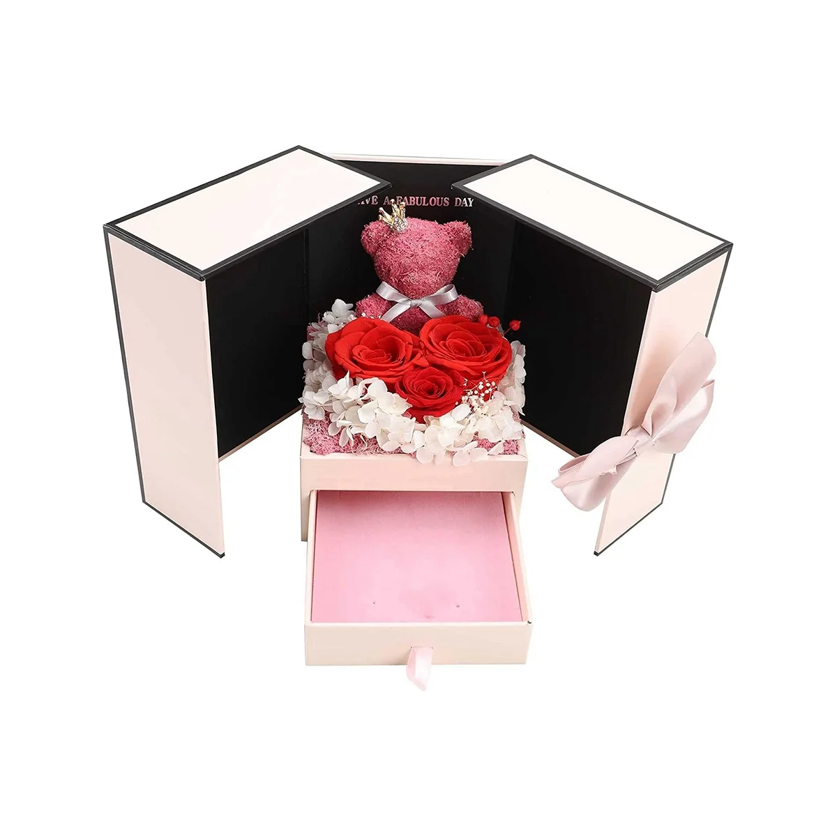 Mother's Day Bear with Three Eternal Flower Gift Box Birthday Gift 's Day Christmas
Mother's Day Bear with Three Eternal Flower Gift Box Birthday Gift 's Day Christmas
