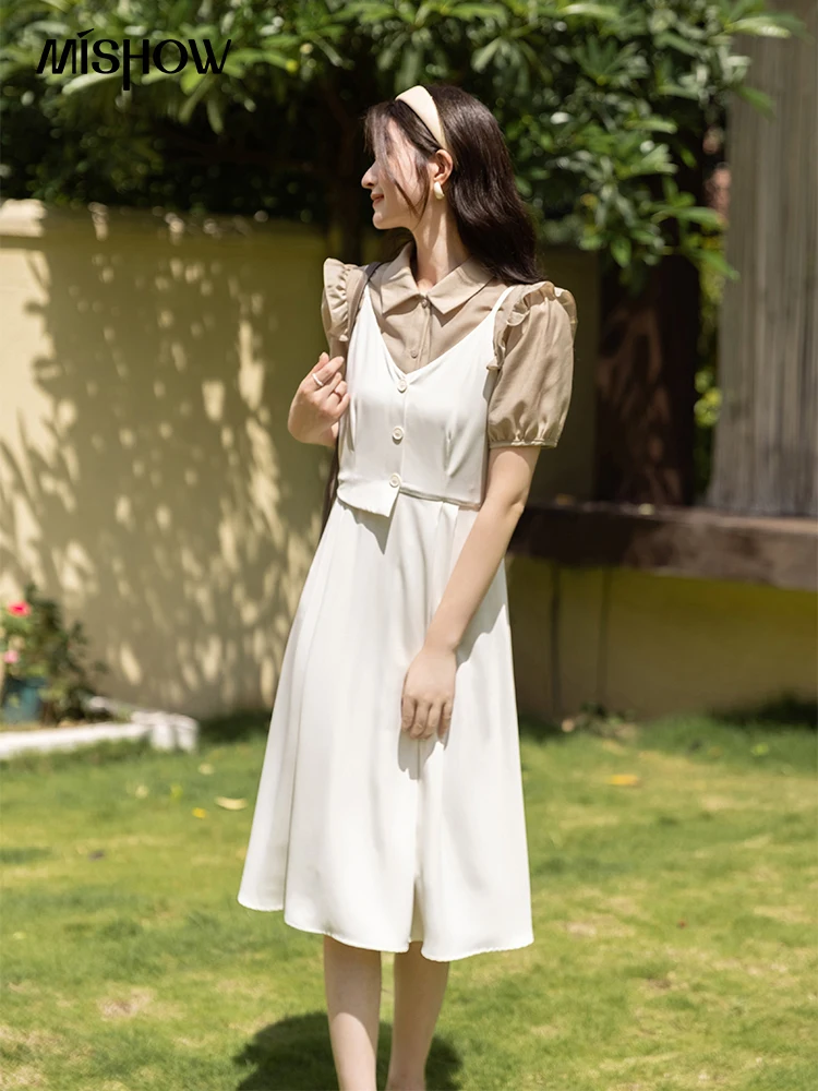 MISHOW Dresses for Women 2022 Two Piece Sets Womens Outifits Single Breasted Short Sleeve Blouse Aline Strap Dress MXB22L0703
MISHOW Dresses for Women 2022 Two Piece Sets Womens Outifits Single Breasted Short Sleeve Blouse Aline Strap Dress MXB22L0703
