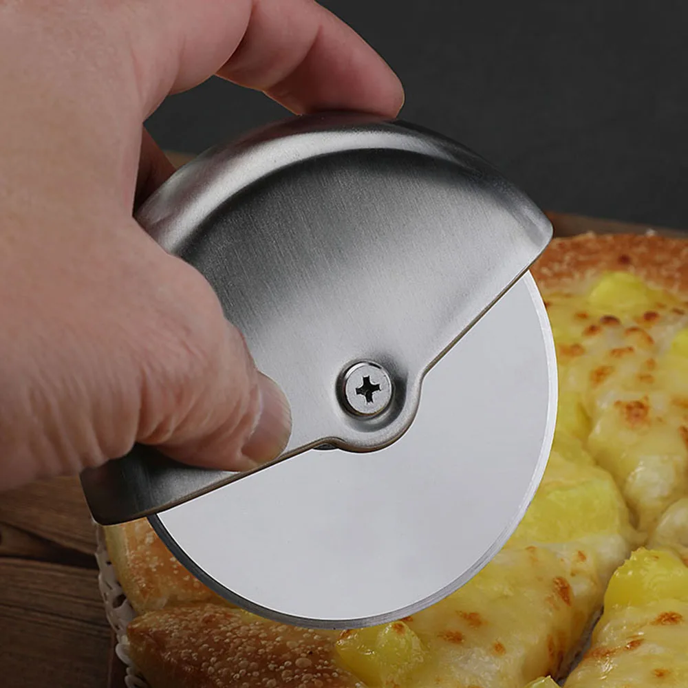 304# Stainless Steel Roller Pizza Cutter Wheel Knife Slicer Baking Tool Blade Pancake Handheld Round Kitchen Gadget
304# Stainless Steel Roller Pizza Cutter Wheel Knife Slicer Baking Tool Blade Pancake Handheld Round Kitchen Gadget