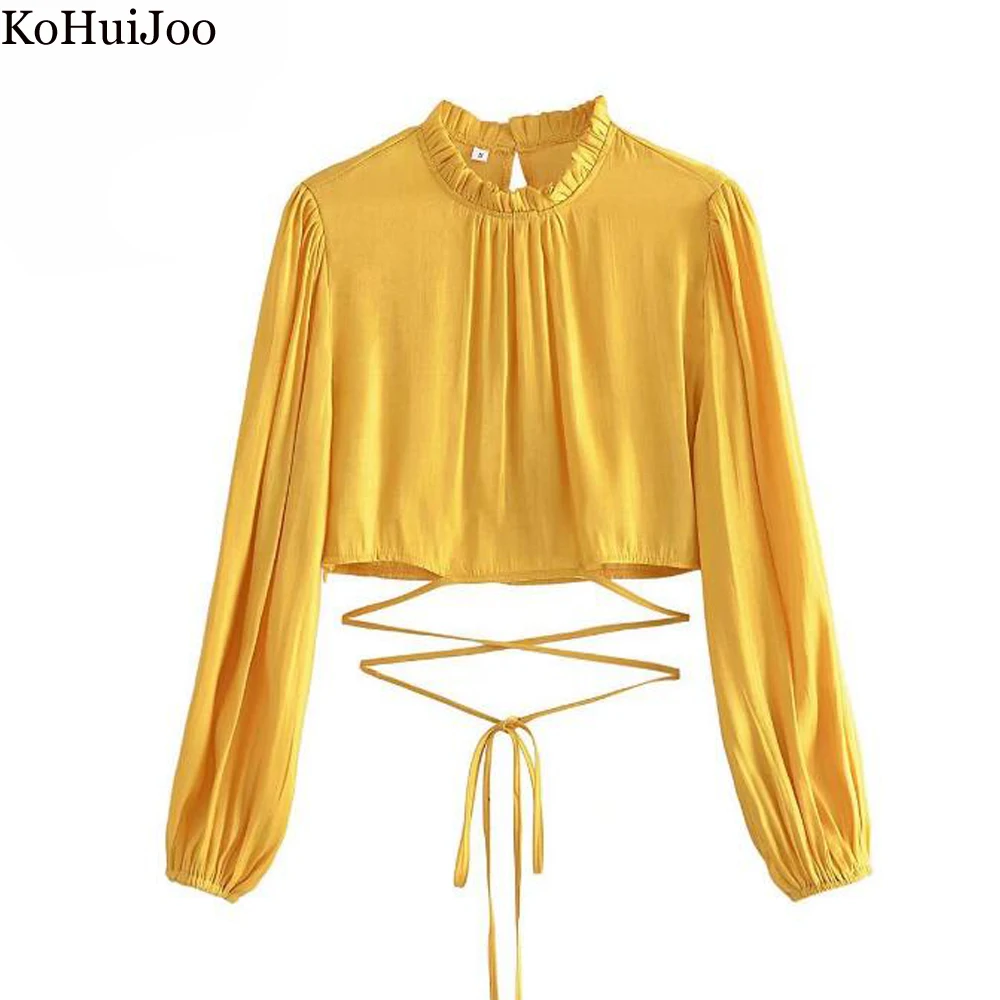 KoHuiJoo Long Sleeve Sexy Tops for Women Fashion Pullover Satin Blouse Elegant Summer Slim Bandage Shirt Womens Tops Yellow
KoHuiJoo Long Sleeve Sexy Tops for Women Fashion Pullover Satin Blouse Elegant Summer Slim Bandage Shirt Womens Tops Yellow