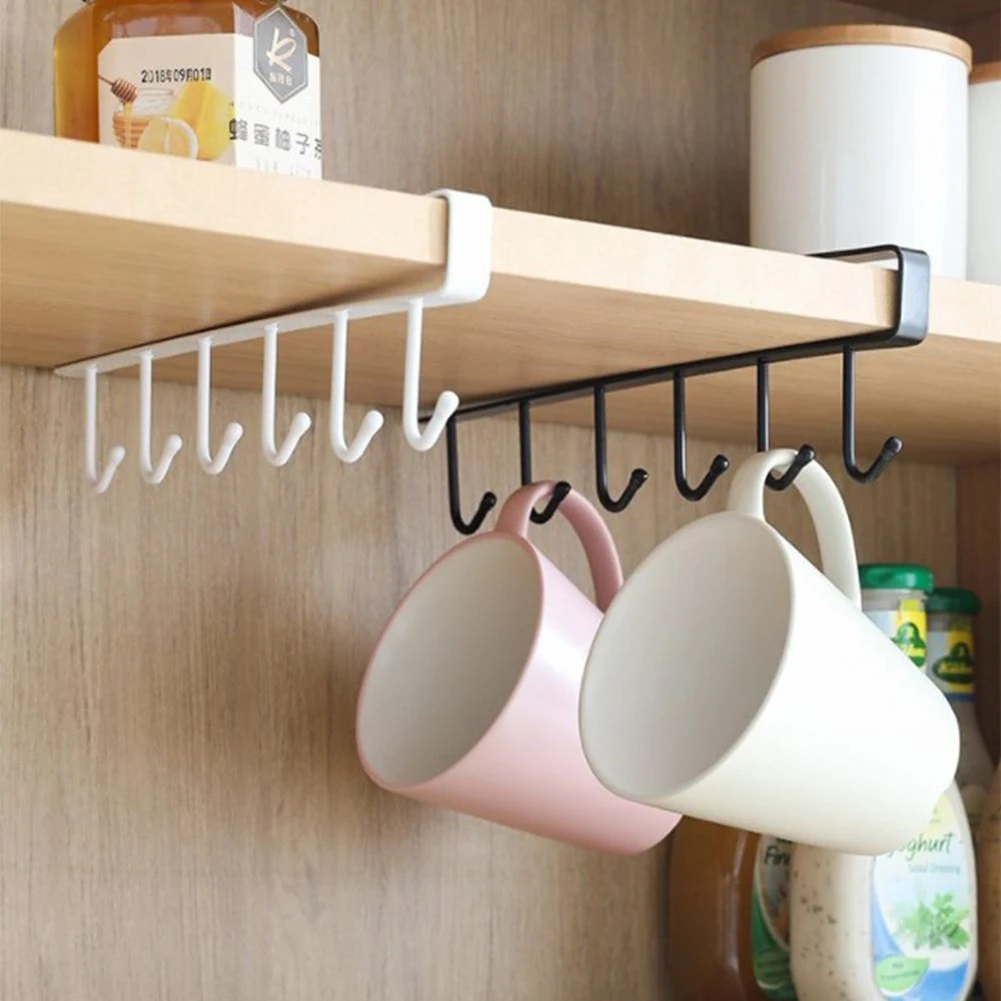 Iron 6 Hooks Storage Shelf Wardrobe Cabinet Metal Under Shelves Mug Cup Hanger Bathroom Kitchen Organizer Hanging Rack Holder
Iron 6 Hooks Storage Shelf Wardrobe Cabinet Metal Under Shelves Mug Cup Hanger Bathroom Kitchen Organizer Hanging Rack Holder