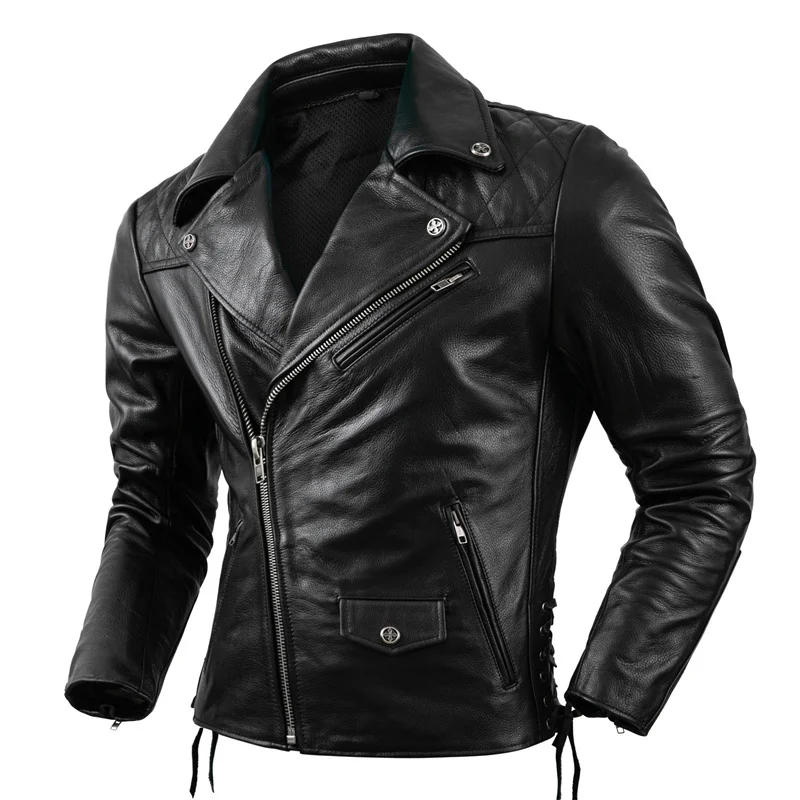 Motorcycle Men's Jacket Protectors Genuine Leather Clothes Natural Cowhide Oblique Zipper High Quality Coat Size S-5XL
Motorcycle Men's Jacket Protectors Genuine Leather Clothes Natural Cowhide Oblique Zipper High Quality Coat Size S-5XL