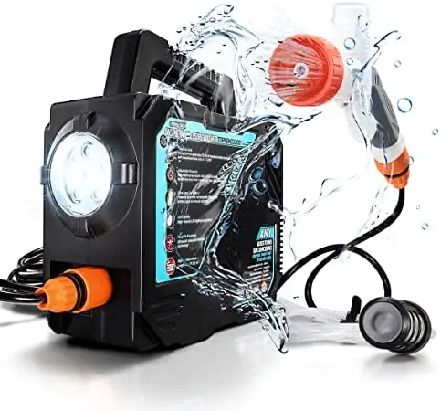 Pressure Camping Shower with 50W/75psi , Outdoor Shower with Multi-use Sprayer and LED Light for Campsite Bathing Beach Yard Pe
Pressure Camping Shower with 50W/75psi , Outdoor Shower with Multi-use Sprayer and LED Light for Campsite Bathing Beach Yard Pe