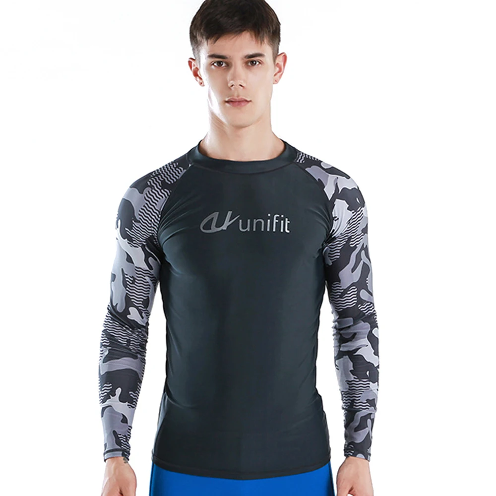 Мужская плавательная футболка купальник пляжная одежда для плавания с защитой