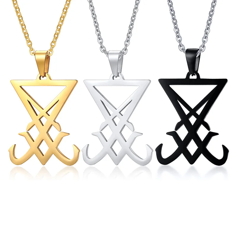 silver color Sigil Of Lucifer Pendant Satanic Symbol Stainless Steel Men Necklace Seal Of Satan Necklace Emblem Amulet Jewelry
silver color Sigil Of Lucifer Pendant Satanic Symbol Stainless Steel Men Necklace Seal Of Satan Necklace Emblem Amulet Jewelry