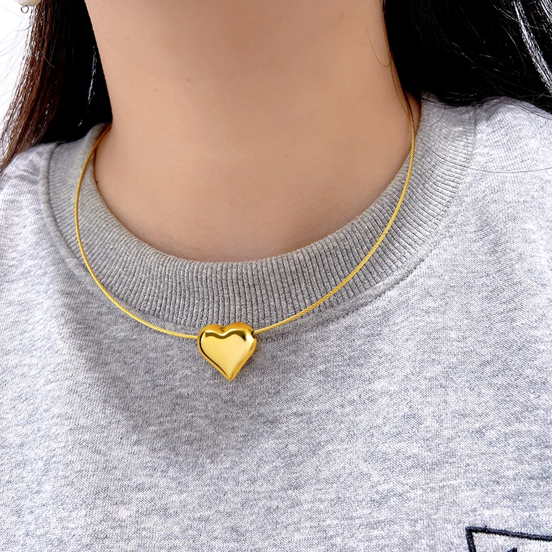 Trend 316l stainless steel no fading chain heart pendant Necklace charm collar women Light luxury gold choker jewelry wholesale
Trend 316l stainless steel no fading chain heart pendant Necklace charm collar women Light luxury gold choker jewelry wholesale