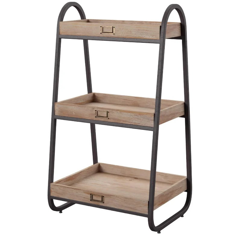 Three layer frame rust brown and iron finish, three finger connecting fir wood frame, multi-function storage added
Three layer frame rust brown and iron finish, three finger connecting fir wood frame, multi-function storage added
