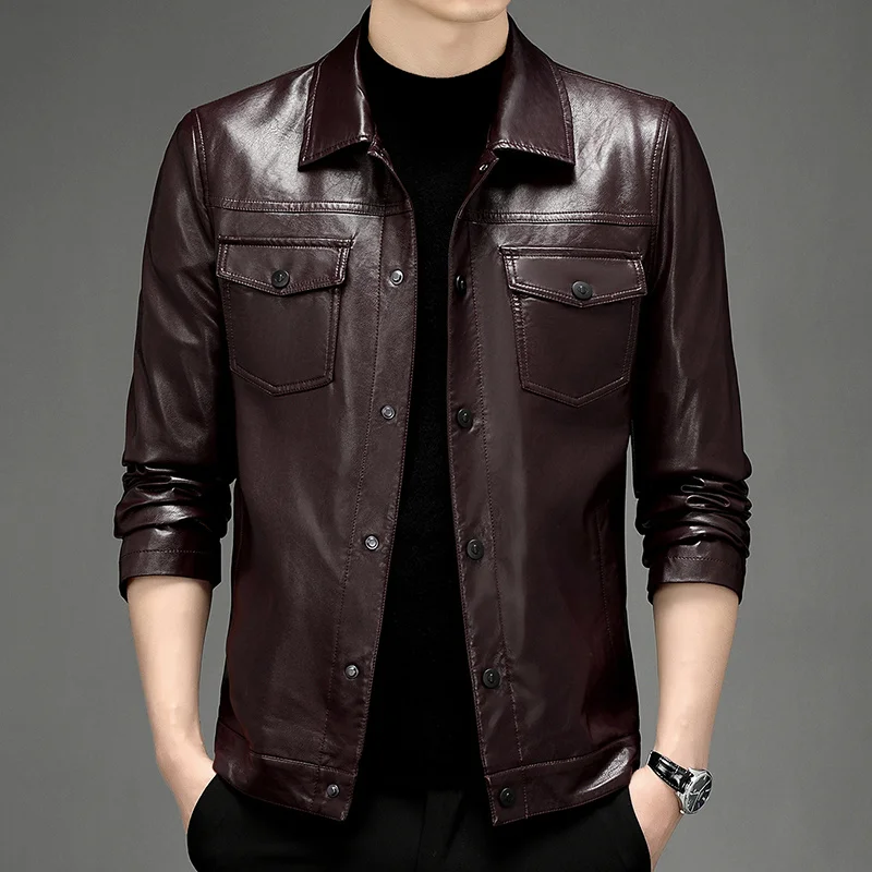 Autumn and Winter Haining PU Leather Men's Leather Jacket Slim Fit Lapel with Velvet Thick Leather Jacket Casual Trend Coat
Autumn and Winter Haining PU Leather Men's Leather Jacket Slim Fit Lapel with Velvet Thick Leather Jacket Casual Trend Coat