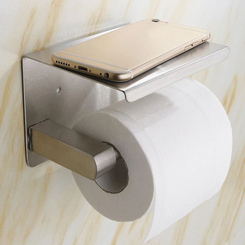Stainless Steel Wall Mounted Silver Toilet Paper Holder Tissue Paper Holder Roll Holder With Phone Storage Shelf Bathroom Access
Stainless Steel Wall Mounted Silver Toilet Paper Holder Tissue Paper Holder Roll Holder With Phone Storage Shelf Bathroom Access