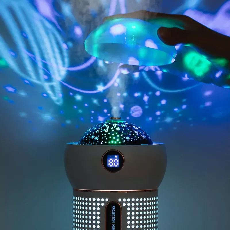 Projection Night Light Air Humidifier Aroma Diffuser 2000mAh Rechargeable Humidifier Essential Oil Diffusers Steam Maker
Projection Night Light Air Humidifier Aroma Diffuser 2000mAh Rechargeable Humidifier Essential Oil Diffusers Steam Maker