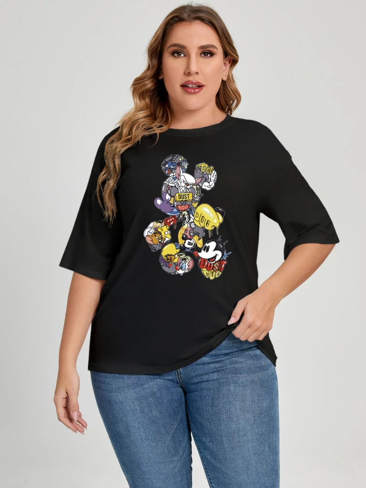 Disney XL-4XL Plus Size Black White Machine Mickey Women's T-shirt Cool Tee Shirt Loose Large Size Shirt for Women Free Shipping
Disney XL-4XL Plus Size Black White Machine Mickey Women's T-shirt Cool Tee Shirt Loose Large Size Shirt for Women Free Shipping