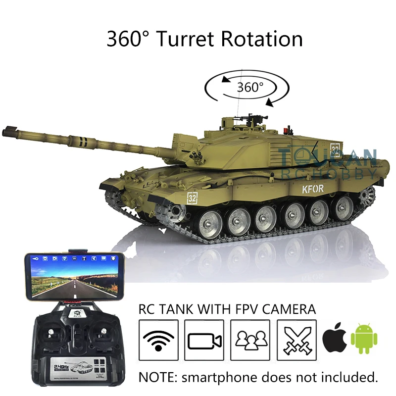 Henglong 1/16 Scale 7.0 Customized Ver Challenger II RC Tank 3908 360° Turret FPV Mental Tracksn Wheels TH17743-SMT5
Henglong 1/16 Scale 7.0 Customized Ver Challenger II RC Tank 3908 360° Turret FPV Mental Tracksn Wheels TH17743-SMT5