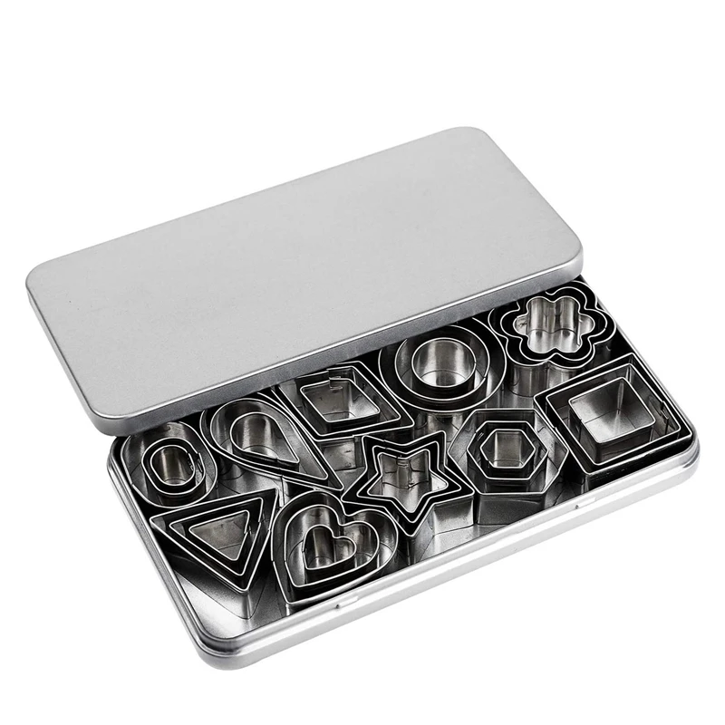 Cookie Cutter, 30 Tiny Stamps of Flower, Heart, Star, Geometric Shapes -For Out Pastry Dough, Pie Crust & Fruit, Fondant
Cookie Cutter, 30 Tiny Stamps of Flower, Heart, Star, Geometric Shapes -For Out Pastry Dough, Pie Crust & Fruit, Fondant