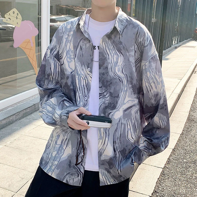 Privathinker Men's Marble Tie-dyed Shirts Ice Silk Long Sleeve Trendy Loose Fashion Cardigan Turn Down Collar Blouses Harajuku
Privathinker Men's Marble Tie-dyed Shirts Ice Silk Long Sleeve Trendy Loose Fashion Cardigan Turn Down Collar Blouses Harajuku