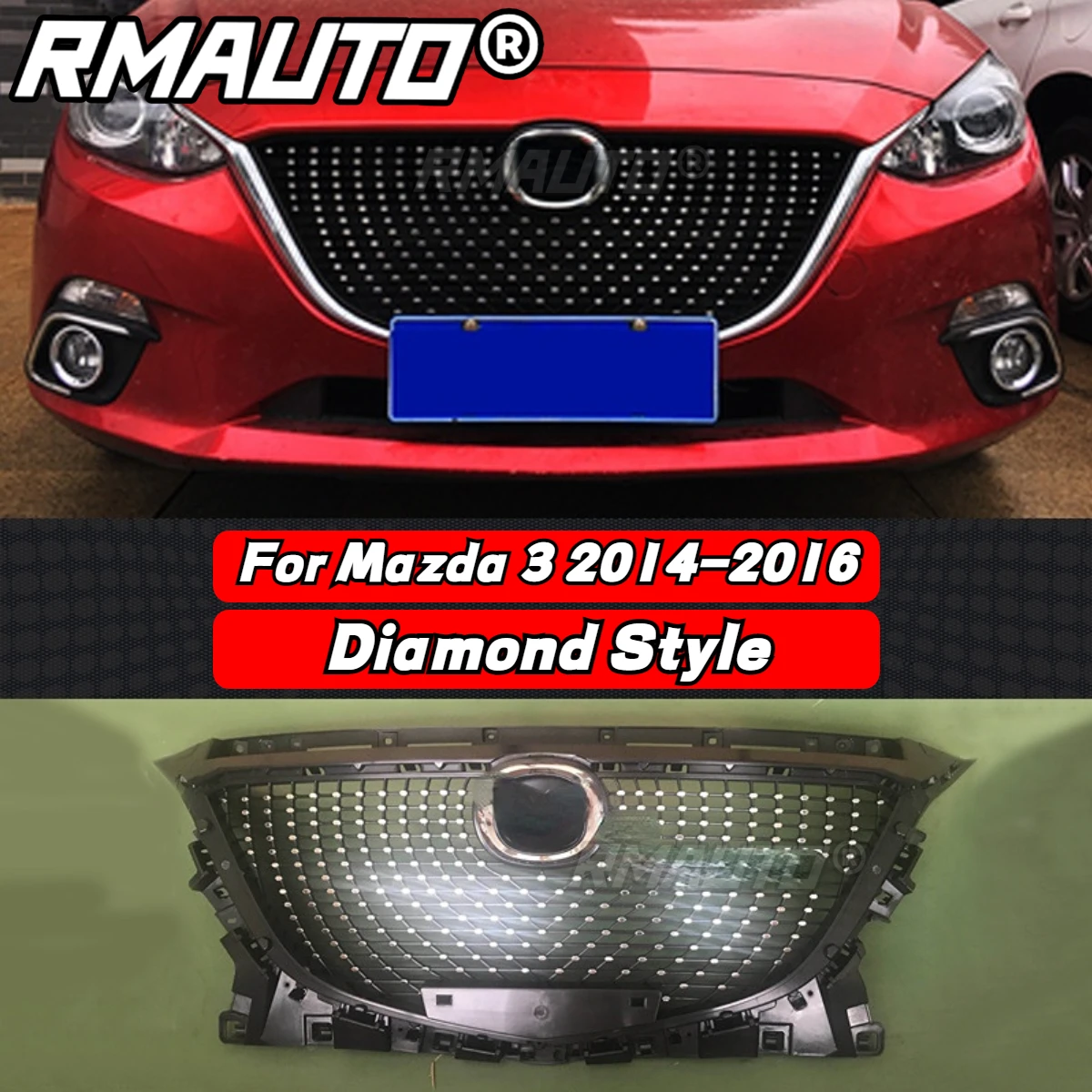 For Mazda 3 Axela 2014-2016 Diamond Style Front Bumper Grille Racing Grill Mesh Grid Body Kit For Mazda 3 Axela Car Accessories
For Mazda 3 Axela 2014-2016 Diamond Style Front Bumper Grille Racing Grill Mesh Grid Body Kit For Mazda 3 Axela Car Accessories