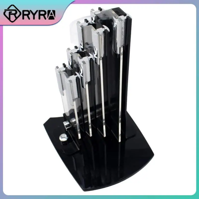 

5-Pieces Set Knife Stand , Used For 3" 4" 5" 6" Ceramic Knife + One Peeler High Grade Acrylic Knife Holder Black