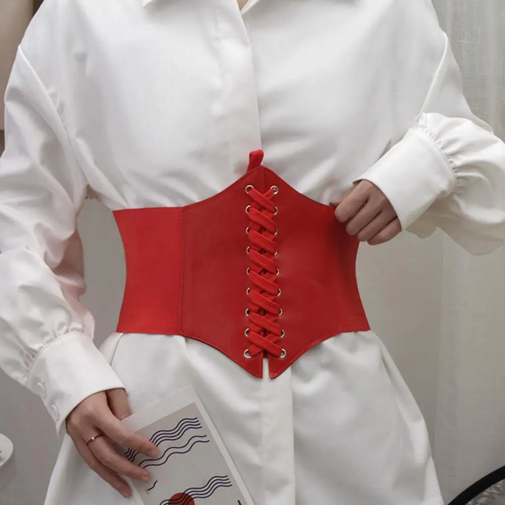 Popular Body Belt Comfy Faux Leather Lace-up Wide Belt Stretchy Back Fastener Tape Wide Corset Clothes Accessories
Popular Body Belt Comfy Faux Leather Lace-up Wide Belt Stretchy Back Fastener Tape Wide Corset Clothes Accessories