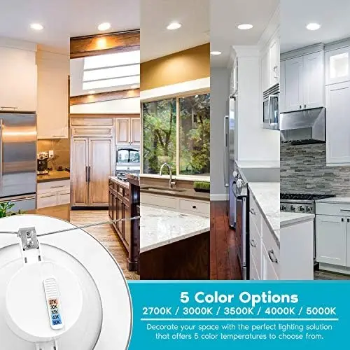 5/6 Inch LED Recessed Retrofit Downlight, 14W=90W, CCT Color Selectable 2700K | 3000K | 3500K | 4000K | 5000K, Dimmable Can Ligh
5/6 Inch LED Recessed Retrofit Downlight, 14W=90W, CCT Color Selectable 2700K | 3000K | 3500K | 4000K | 5000K, Dimmable Can Ligh