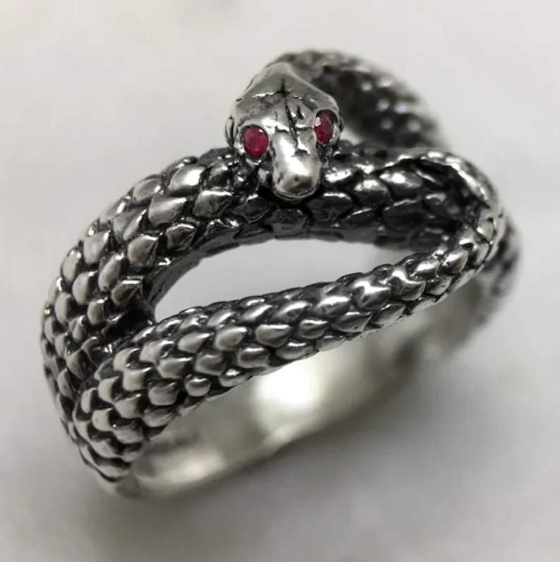 Snake Ring, Silver Snake Ring, Snake Jewelry, Statement Ring, Men Ruby Ring, July Birthstone
Snake Ring, Silver Snake Ring, Snake Jewelry, Statement Ring, Men Ruby Ring, July Birthstone